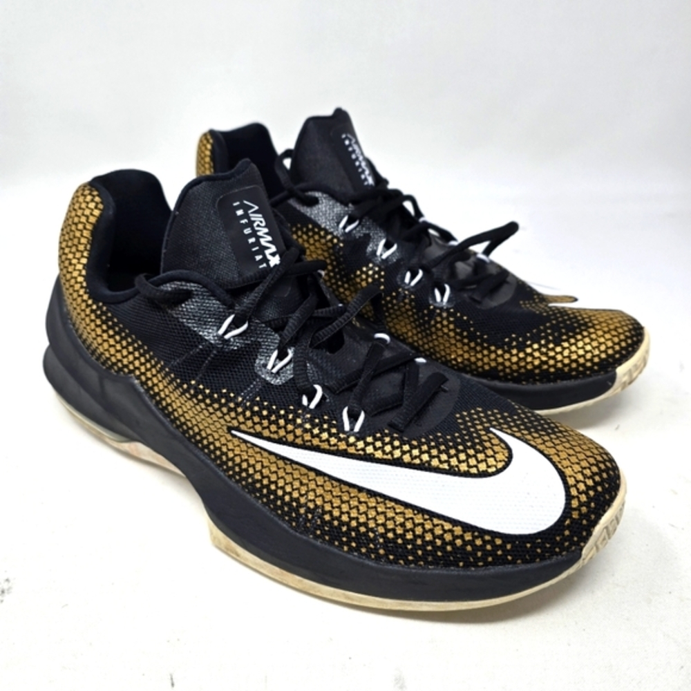 Nike Air Max‎ Infuriate Low Black White Gold Men’s Size 10 852457-003 No Box.